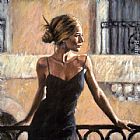 Balcony Paintings - BALCONY AT BUENOS AIRES III by Fabian Perez
